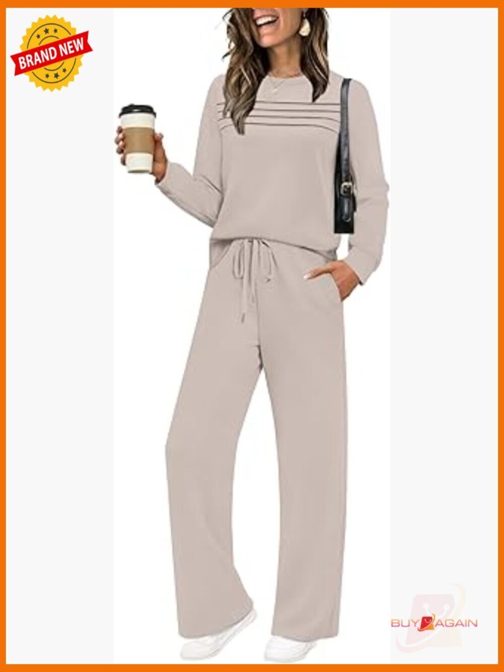 2pc Lounge Sets Sweatshirt Wide Leg Pants Tracksuit w Pockets